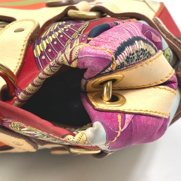 Salvatore Ferragamo Animal Print Tiger Handbag/Tote Bag Nylon Women's Multicolor
